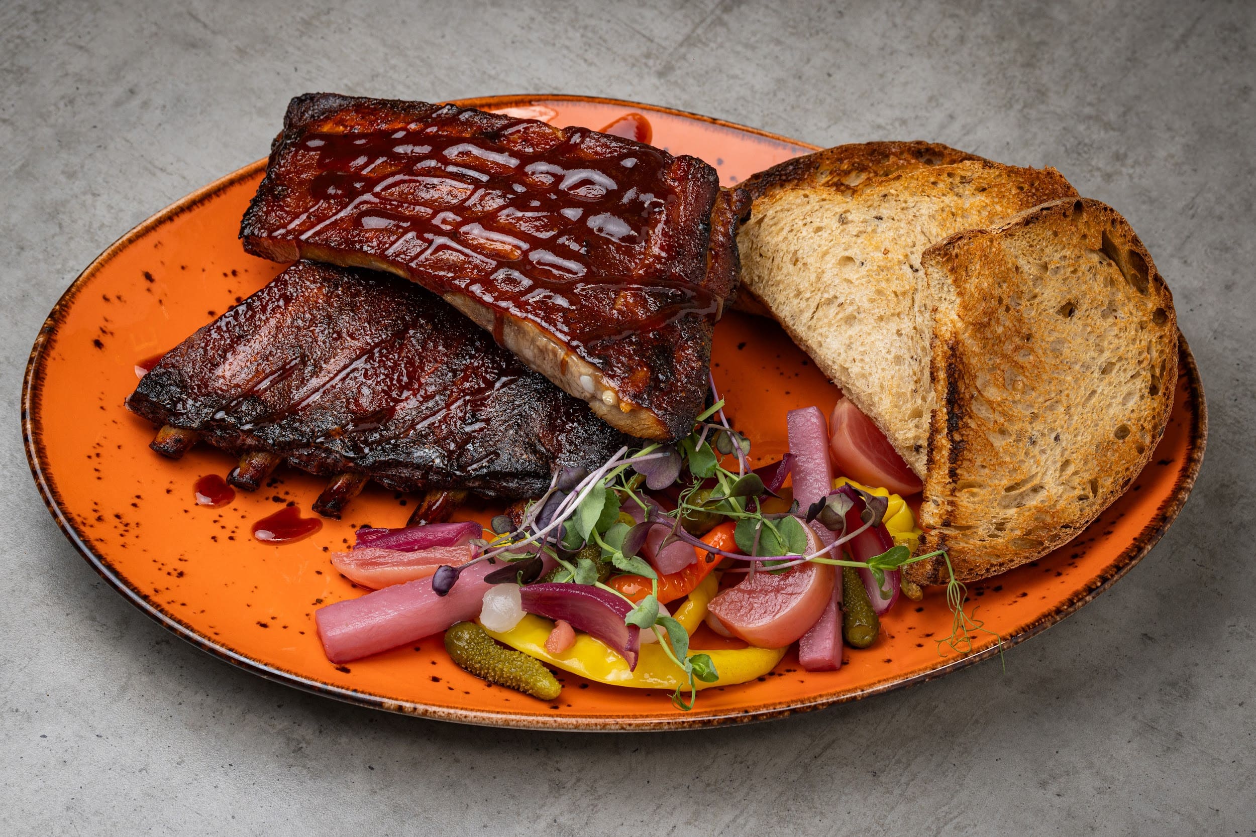 BBQ Pork Ribs - House Specialty at U Malvaze Czech Restaurant Prague